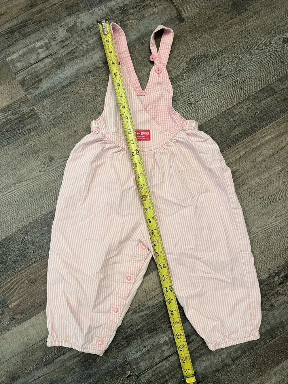 Oshkosh crossover pink stripe overalls